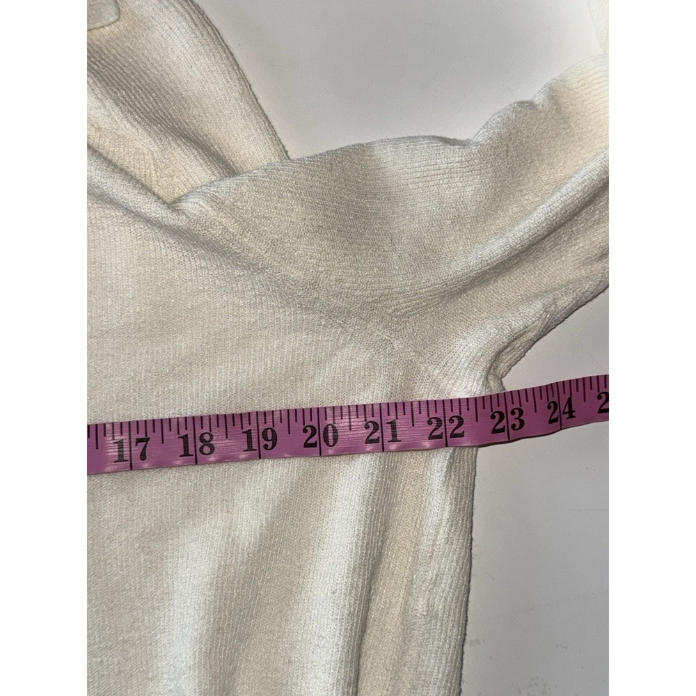 Eileen Fisher Linen Crepe Stretch Top Boxy Ivory Cream Classic Collar Texture M - Picture 14 of 16